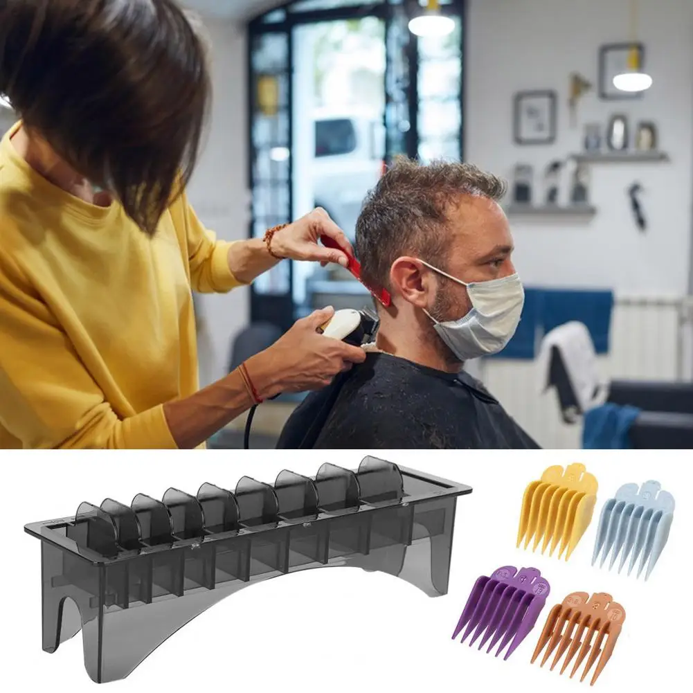 Hair Clipper Guard Storage Box With 10 Compartments Hair Clipper Guard Case Transparent Rectangular Guide Comb Storage Box 사물함