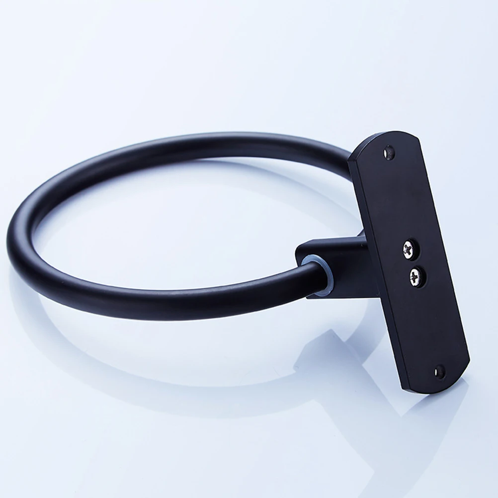 

Black Space Aluminum Towel Ring Wall Mounted Bath Towel Round Towel Rack Hand Towel Ring Towel Bar (Need to Punch)