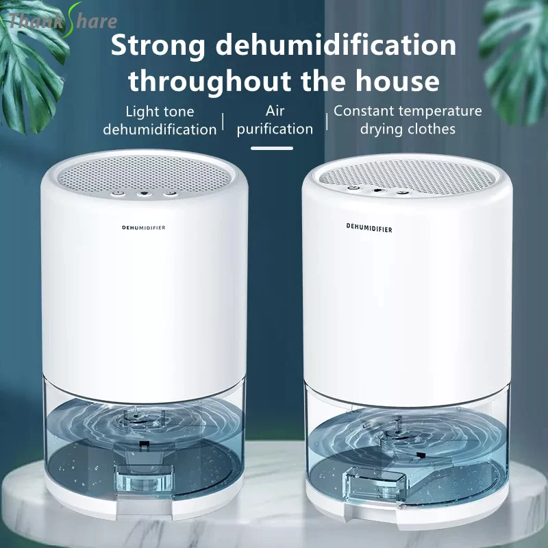 Electric Dehumidifier Moisture Absorbers Air Dryer With 1000ml Water Tank Quiet Air Home Dehumidifier For Bedroom Wardrobe