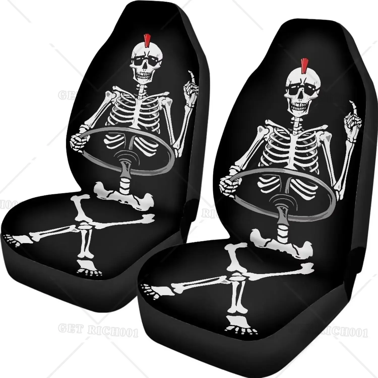 

Подставка для asiento lantero coche con estampado esqueleto, подушечки для asitos samochodowe, защита asiento 2-х детали для пара