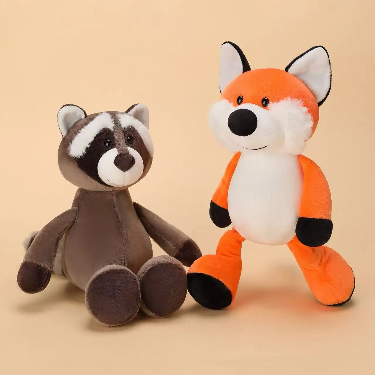 Ultima serie di animali della foresta Volpe Leone Procione Bambola Kawaii Peluche Bambola Cartoon Anime Simpatico regalo di compleanno per bambini