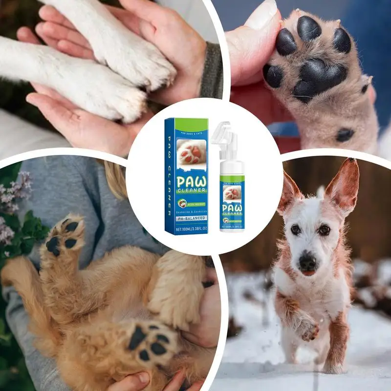 Paw Cleaner For Dogs 100ml No Rinse Foaming Cleanser Muddy Paw Cleaner Pet Foot Cleaning Foam Gentle Foaming Paw Cleanser Cat