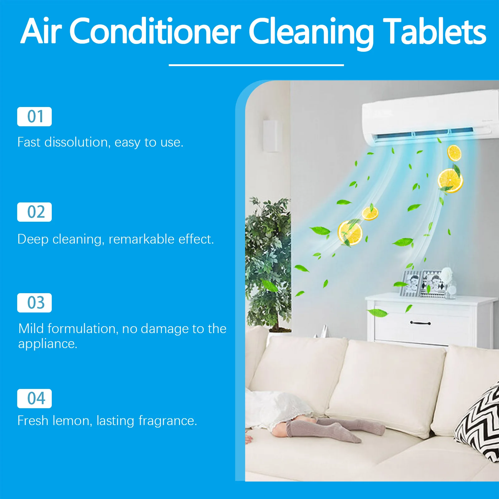 Air Conditioning Cleaner Foam Effervescent Tablet Descaling Cleaning Condenser Coil Deodorizer Air Conditioner Cleaning Agent