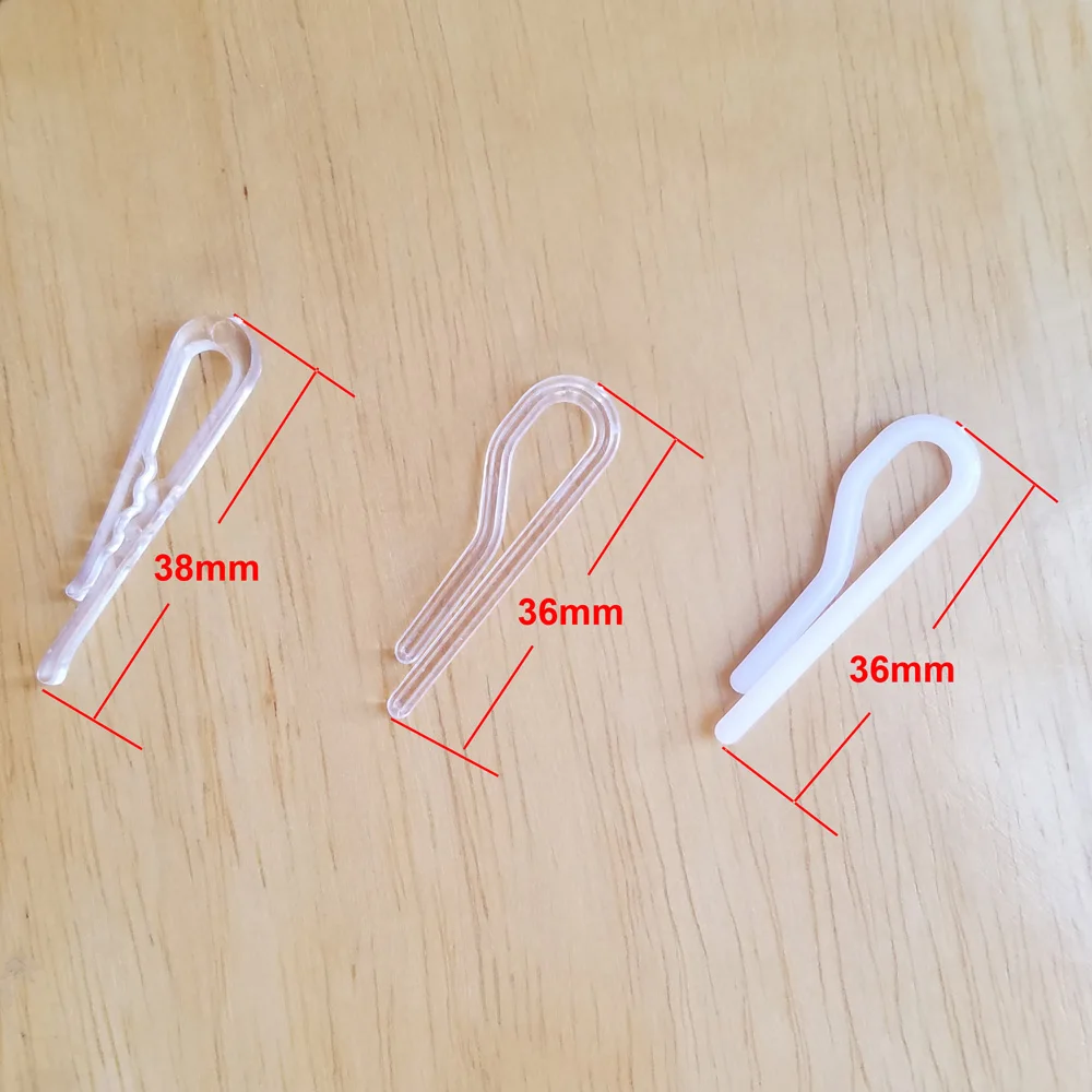 1000pcs/lot Clear plastic garment clips white clip L36mm-38mm for shirt collar or T-shirt clip pins accessories bags cloths