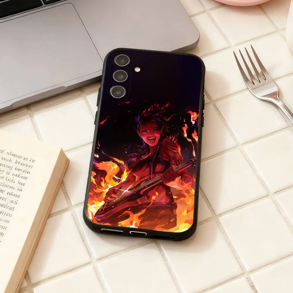 حافظة هاتف Game K-Karlach Baldurs-s G-Gate 3 لهاتف سامسونج جالاكسي A73، A72، A71، A70، A53، A52، A51، أخرى غلاف أسود ناعم