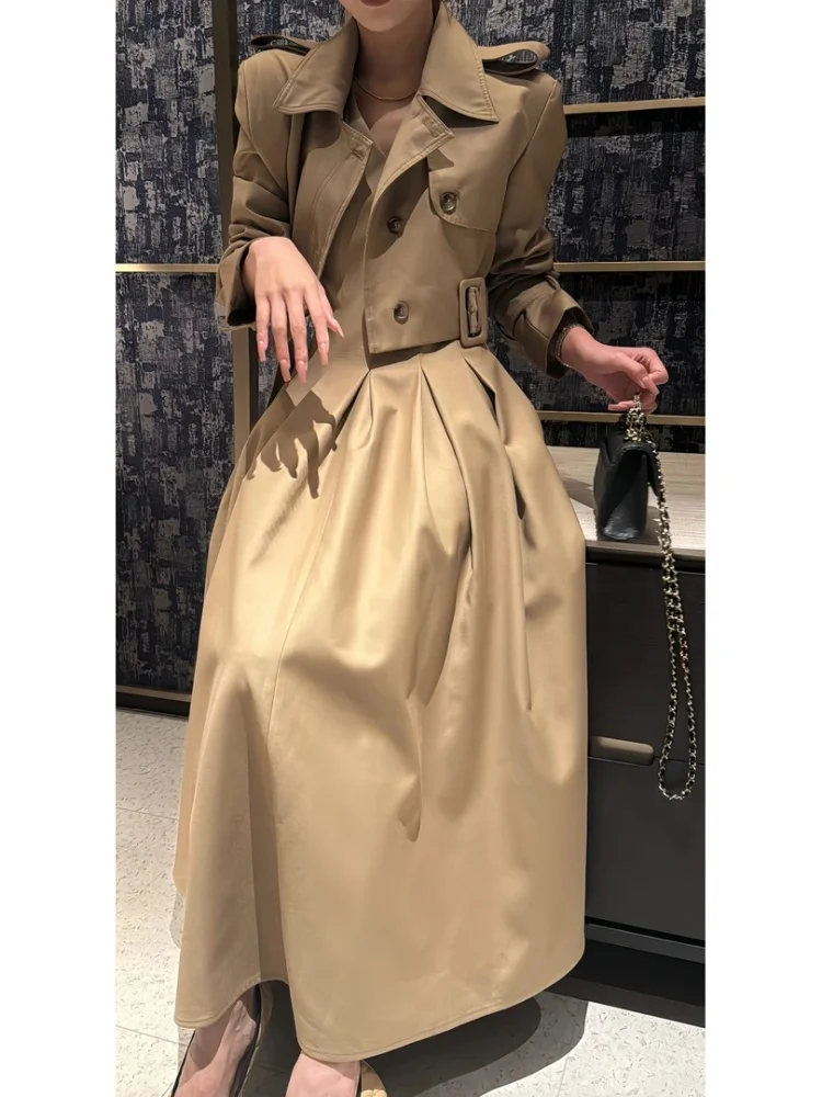 

Fashionable Women's Ensemble Autumn 2025 High Waist Skirt And Elegant Jacket Outfit Casual Wear Comfortable Long Sleeve Shirt