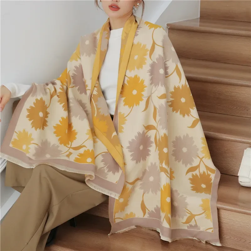 Fashion Luxury Scarf Winter Women Shawls Winter Warm Blanket Wraps Female Foulard Bandana Thick Print Scarves New Neckerchief