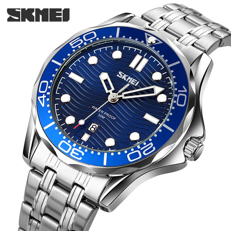 Luxury Quartz Watch For Men Fashion Dial Quartz Men\'s Watches Calendar Wristwatch Top Brand SKMEI Waterproof Clock