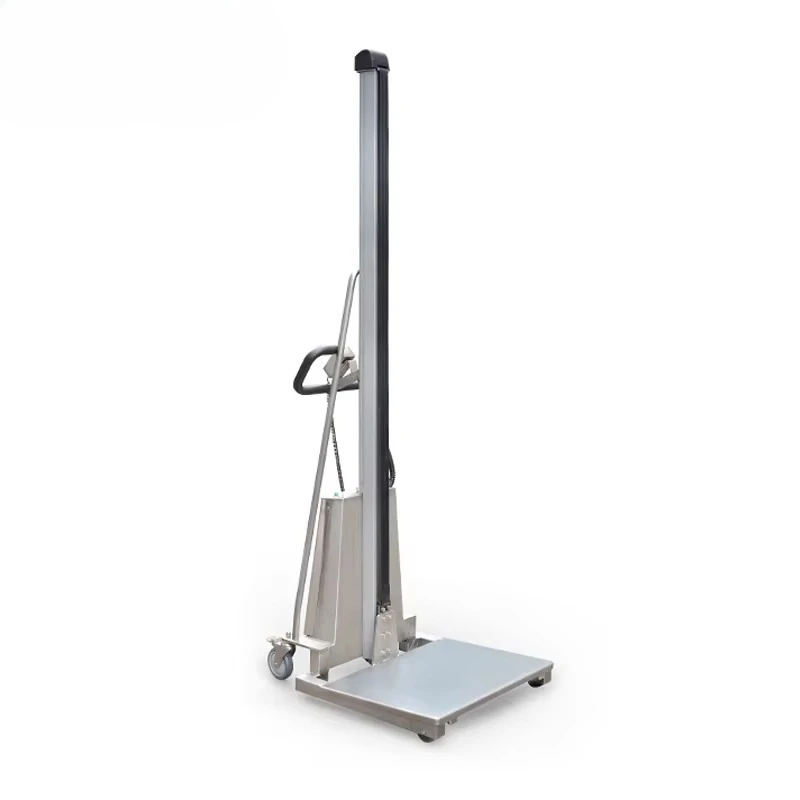 Stainless Steel Portable Mini Electric Stacker Forklift with 100-200kg Capacity 1.5-2M Lifting Height AWD