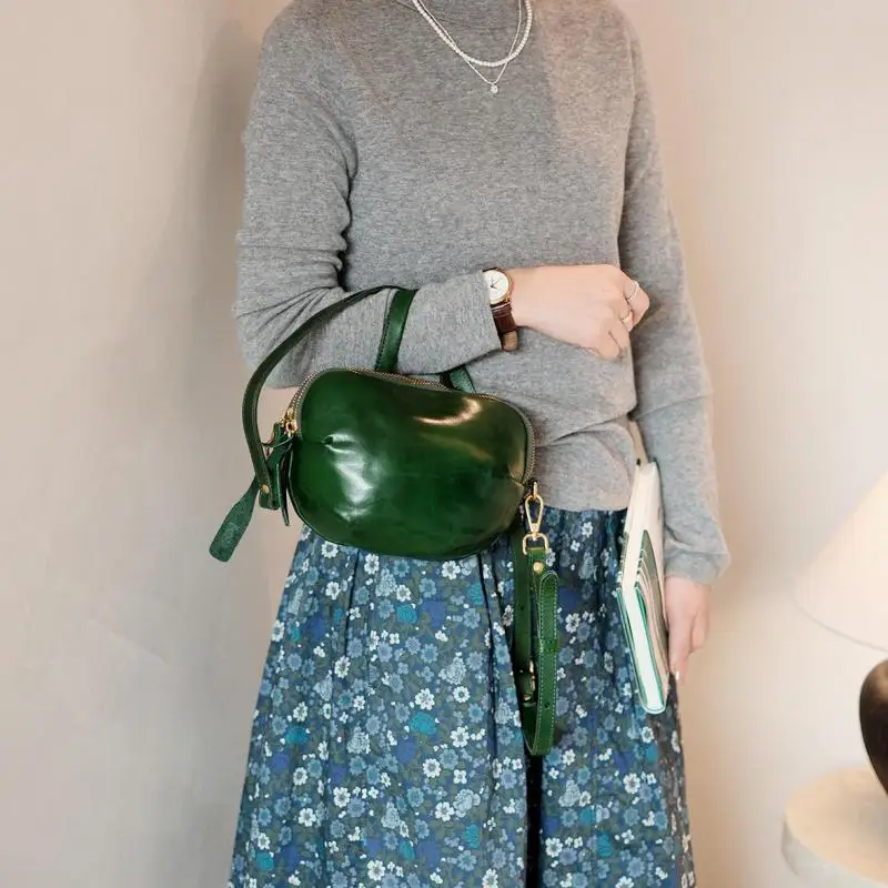 

outdoor party genuine leather ladies cute small handbag fashion vintage designer handmade real cow leather women crossbody bag