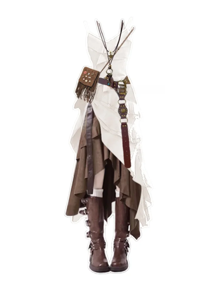 Été Ele taille haute sangle Dr ensemble femmes vêtements de voyage Vintage minceur jupe t-shirt pièce ensemble vêtements de plage