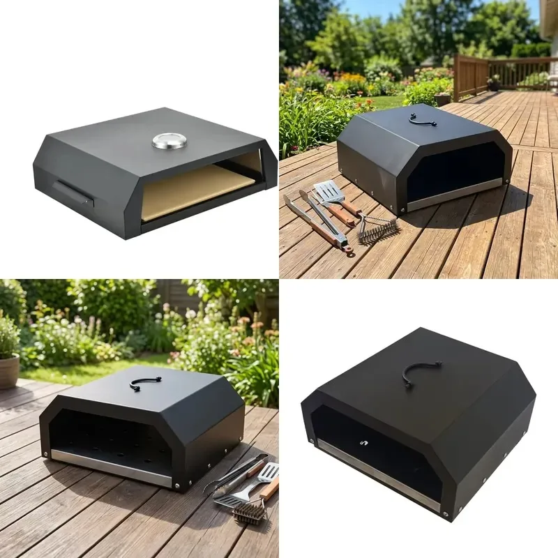 Modern 15 Inch Portable Wood Fired Pizza Oven for Camping Patio Backyard