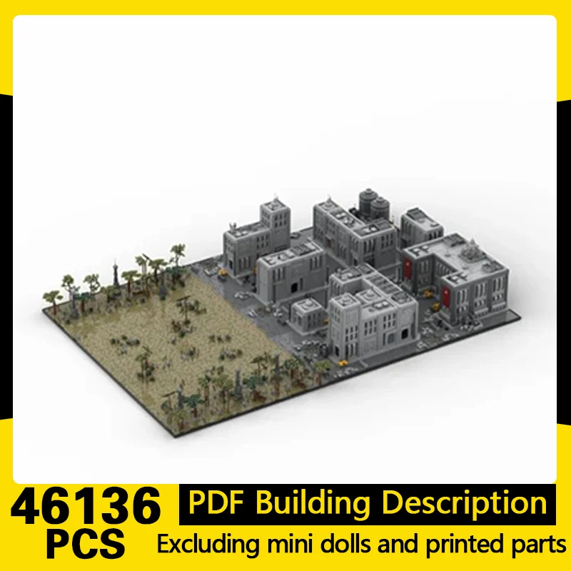 Street View Model MOC Building Bricks Desert Base Fortifications Modular Technology Gifts Holiday Assemble Children Toys Suit
