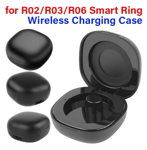 

Portable Smart Ring Charger Case 200mAh Type-C Port Wireless Charging Box Replacement Dock Station for JR02 R03 R06 Smart Ring