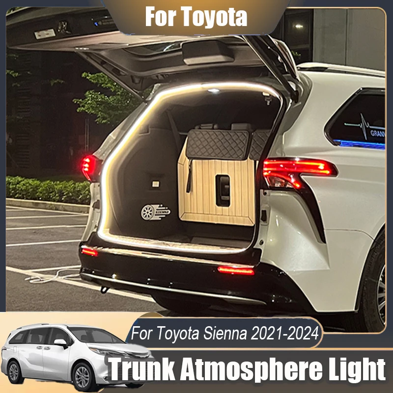 For Toyota Sienna 2021 2022 2023 2024 2025 Car Trunk Atmosphere Multi Function Lamp Ambient Lighting LED Strip Light Accessories