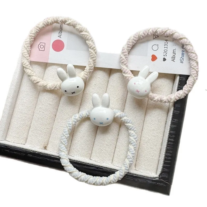 New Miffy Rabbit Cartoon Hair Ties Cute Kawaii Sweet Hair Scrunchies for Girls Couple Best Friend Elastic Bands Hair Accessories view 5
