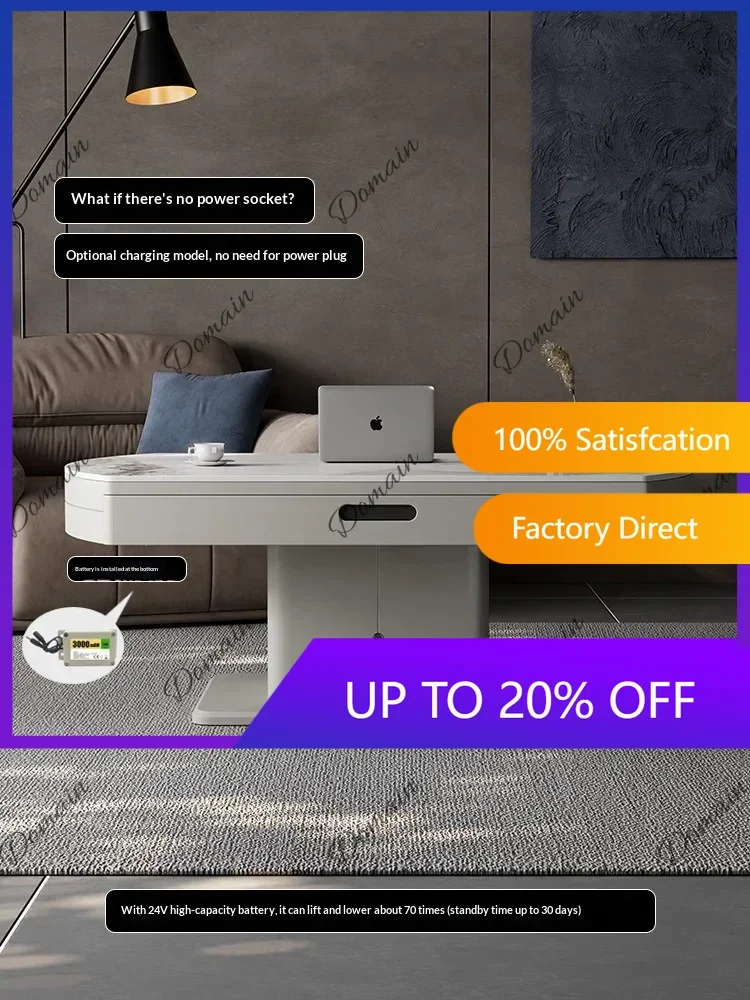 New Any Size Custom Luxury Italian Sintered Stone Extendable Coffee Table Moisture Proof Easy Clean Multi Scene Home Living Room