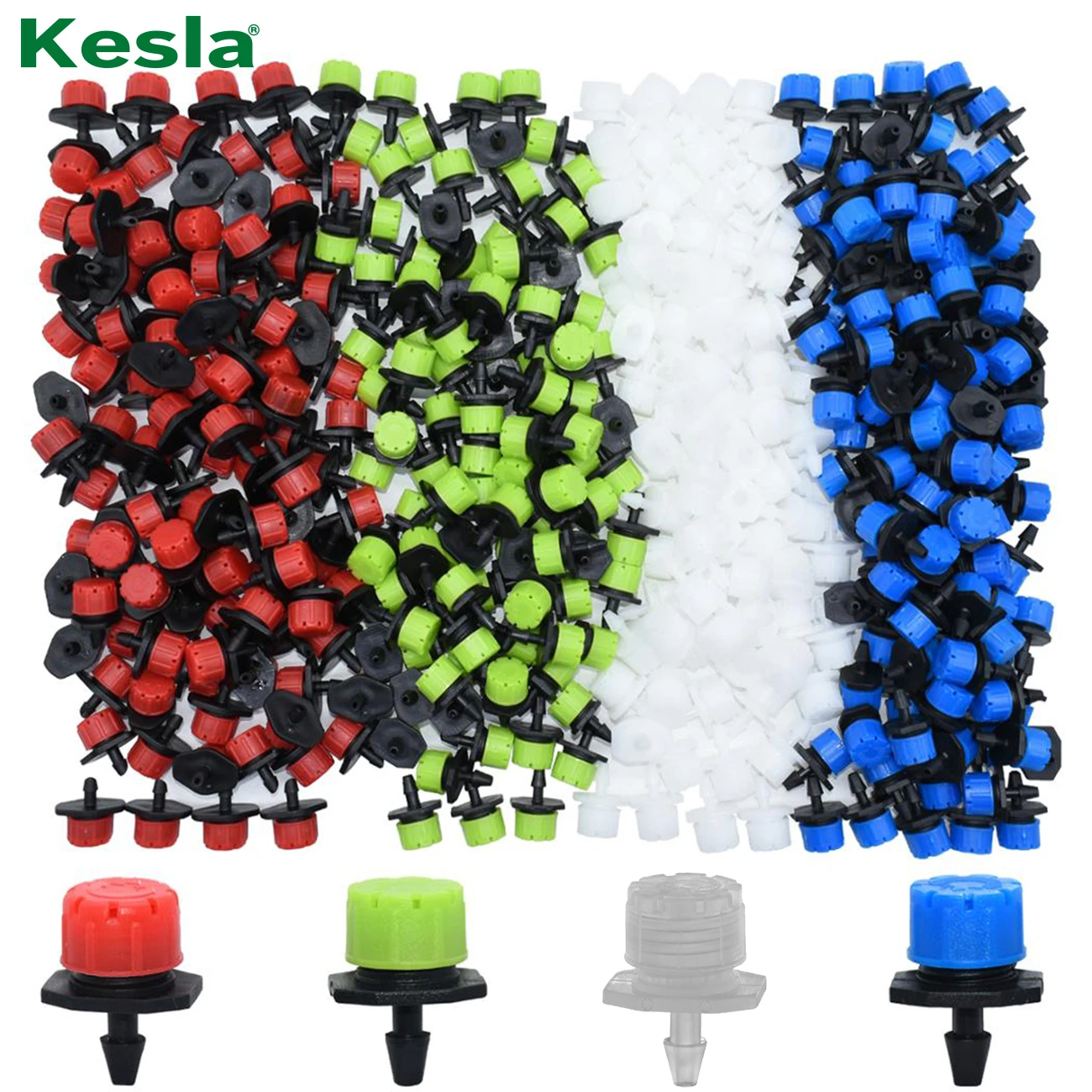 KESLA 30-800PCS 1/4'' Adjustable Micro Drip Irrigation System Watering Sprinklers Anti-clogging Emitter Dripper Garden Supplies