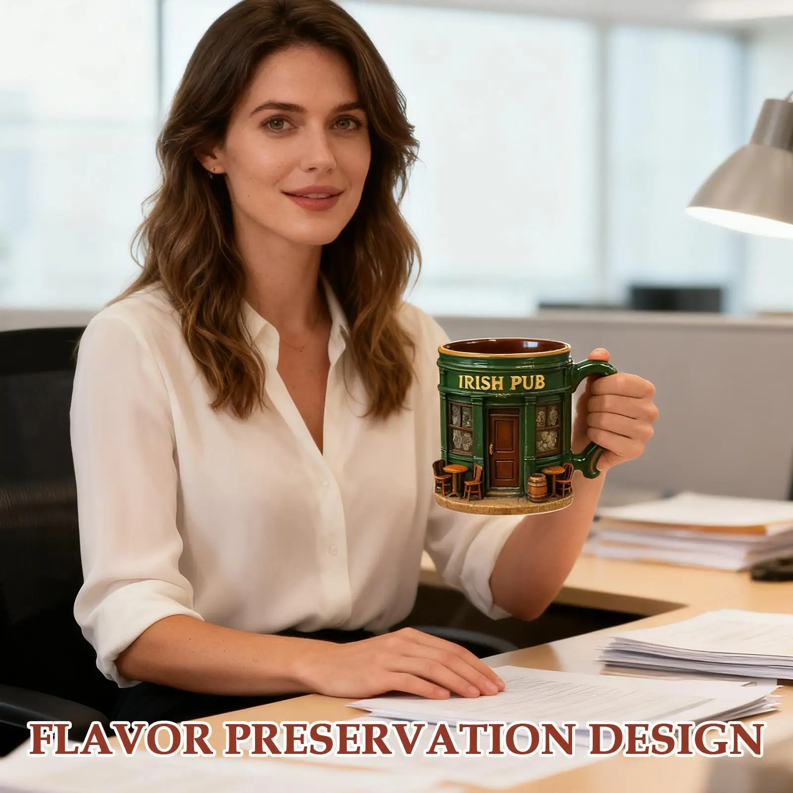 

3D кофейные кружки 300 мл, новинка, винтажные декоративные ирландские чашки для паба, чая для чая, молока, пива, напитка, домашний офис, дорожный бар