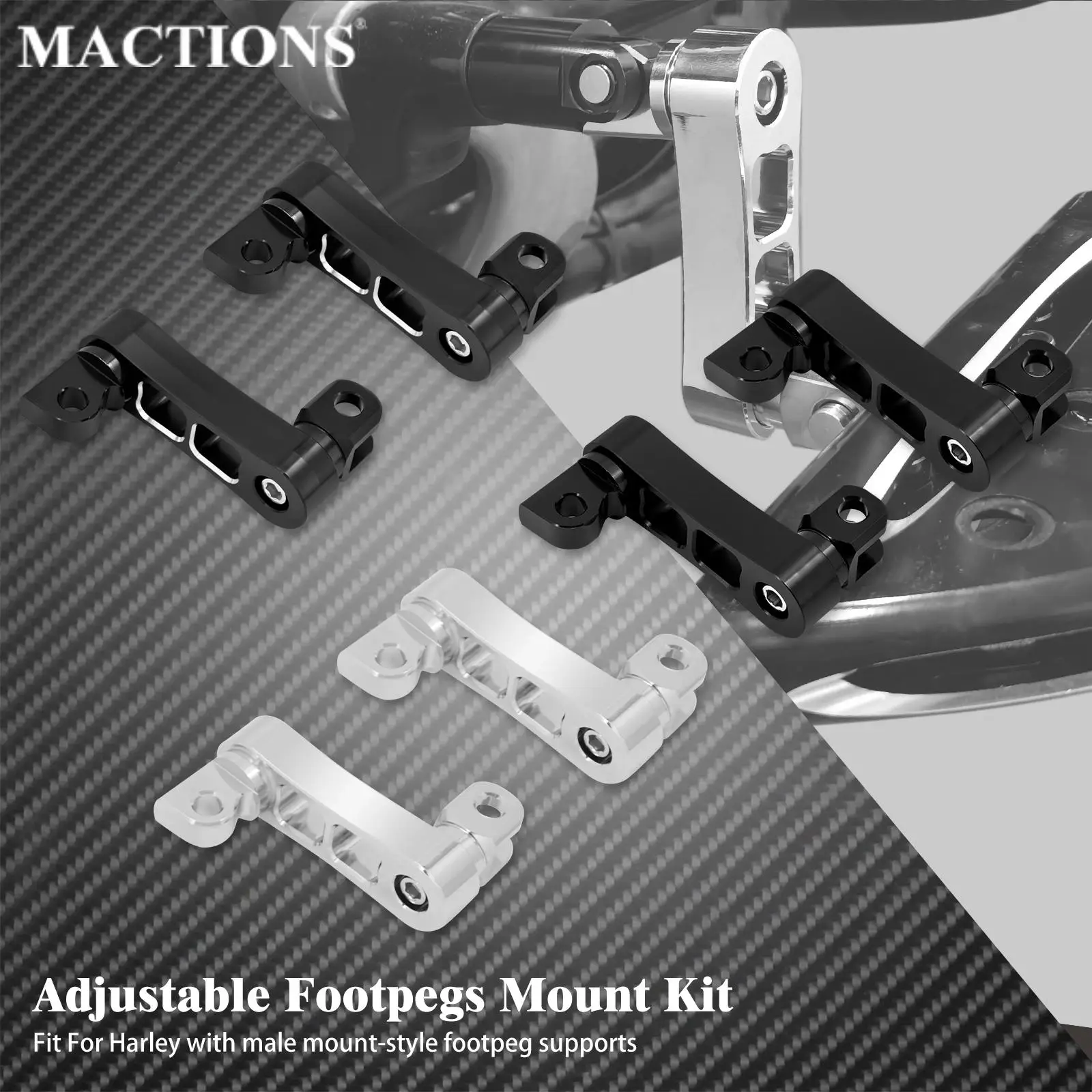 

Adjustable Foot Pedal Bracket Motorcycle Foot Pegs Male Mount Rest For Harley Touring Road Glide Sportster Driver Footrests