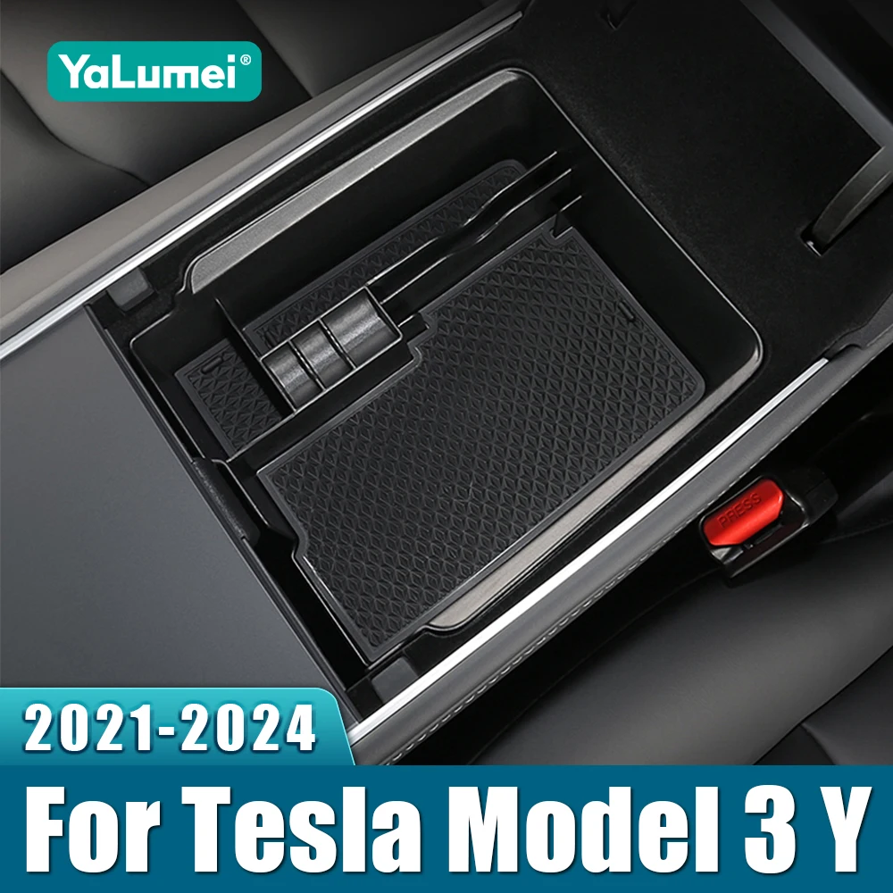 Für Tesla Model Y Model 3 2021 2022 2023 2024 ABS Auto Mittelkonsole Armlehnenbox Aufbewahrungsfach Zubehör