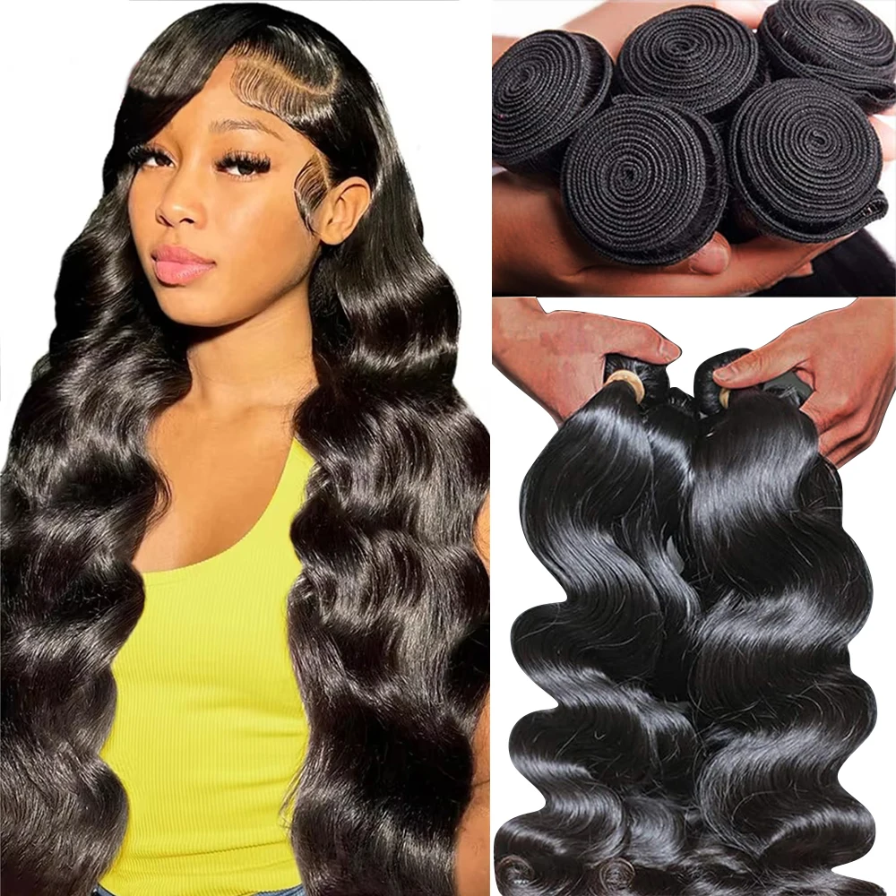 24 26 28 30  Inch Body Wave 1 4 5 Bundles Brazilian Hair Water Wavy Weave Raw Human Hair Bundles Extensions Tissage For Women