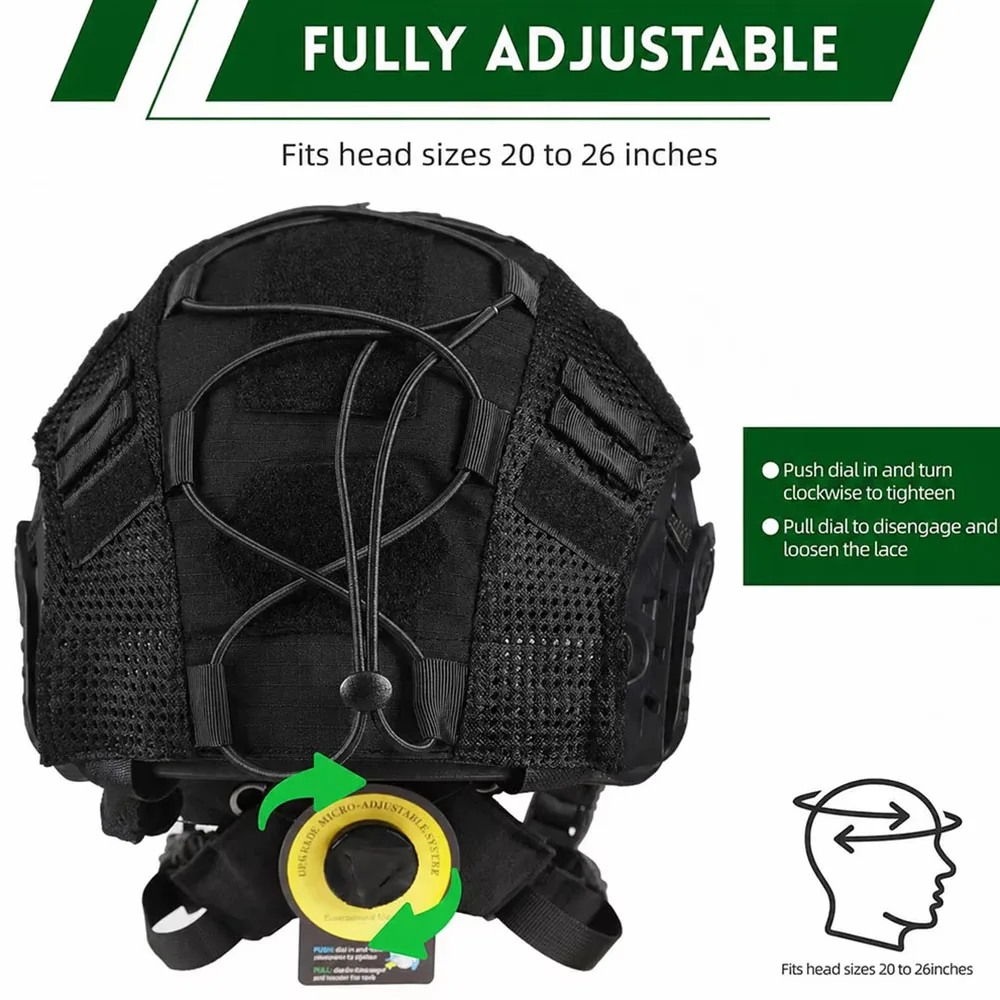 Tactical FAST Helmet Set Adjustable Protective PJ Helmet with Counterweight Pouch Helmet Cover Airsoft CS Cosplay Hunting Props