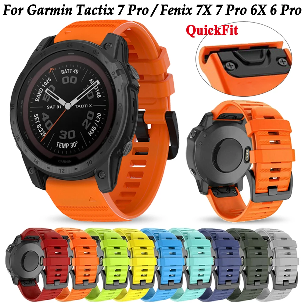 20 22 26mm Quickfit Strap For Garmin Tactix 7 Pro Wristband Bracelet Fenix 6 6X Pro 7 7X Pro Sapphire Solar 5 5X Plus Watchband