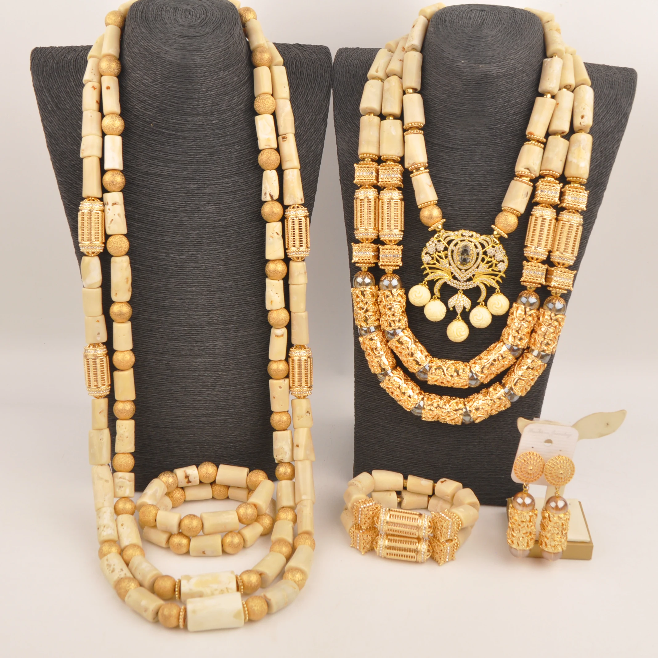 

White Coral Beads Jewelry Set Nigerian Wedding African Coral Necklace Bridal Jewelry Sets