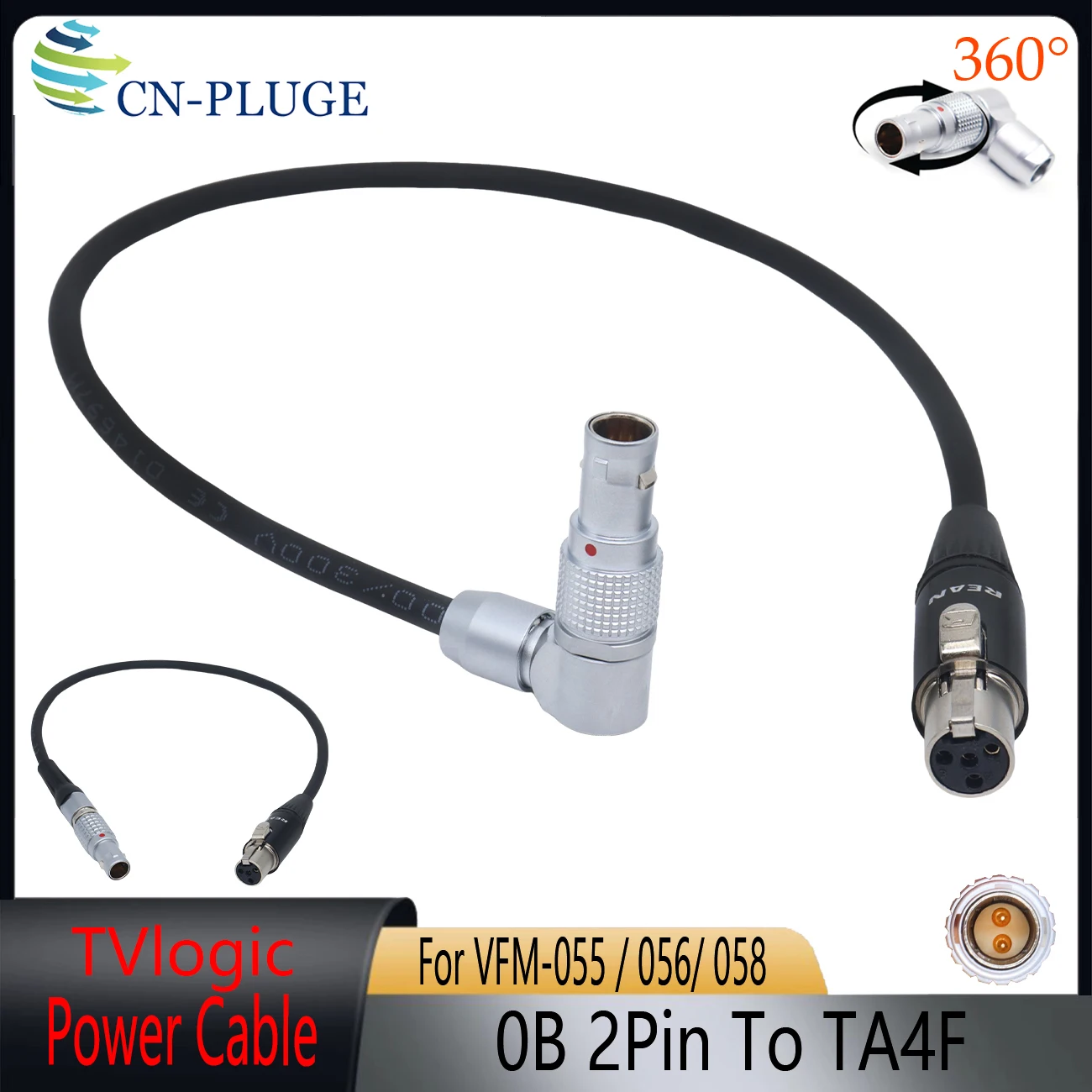 

Кабель питания для камеры 0B с 2-контактным разъемом на 4-контактный разъем TA4F Mini XLR (женский) для мониторов TVlogic 055/056/058 F-7H