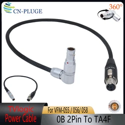 Camera 0B 2Pin Power Output to TA4F Mini XLR 4Pin Female Connector For TVlogic 055/056/058 F-7H Monitor Power Cord