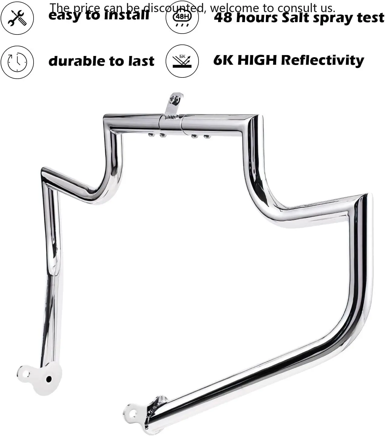 

Crash Bar Engine Guard Highway Bar For Harley Davidson Touring Road Glide Road King Street Glide Electra Glide CVO (Silver)