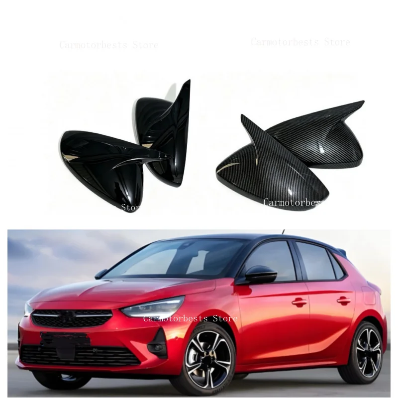 Car  Rearview Side Mirror Cover Fit  For VAUXHALL For OPEL CORSA F 2019-2025  Wing Cap Rear View Case Trim Carbon Fiber
