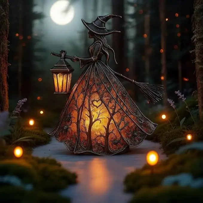 Witch  All Saints' Day Can Emit Light  Home Decoration Accessories Decorative Figurines Living Room Desk Decoration