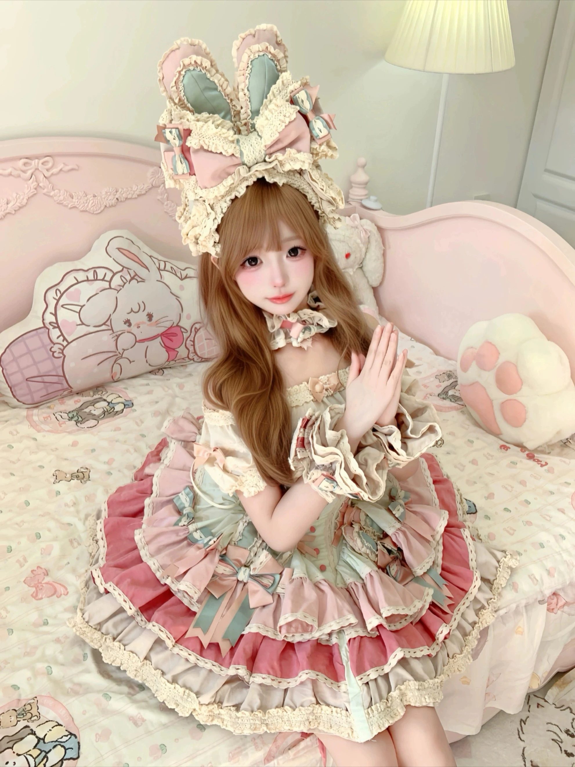 French Fishbone Waist Lolita Dress for Women Fluffy Cake Dress Princess Dresses Ribbon Dance Dress Removable Shoulder Straps - Image 4