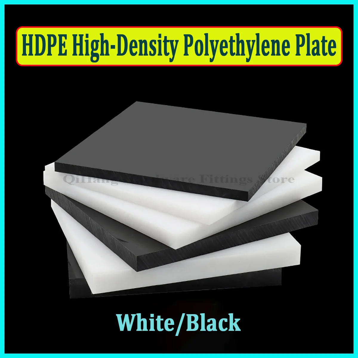 HDPE High-Density Polyethylene Flat Engineering Plastic Sheet Polymer PE Plate,Thickness1/2/3/4/5/6/8/10/12/15/20mm