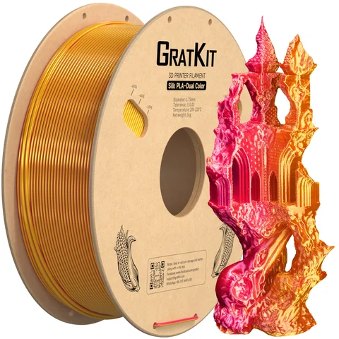 GratKit Silk PLA радужный 1.75 мм 1 кг