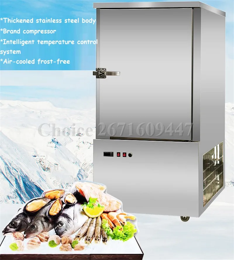 Commercial 6 Trays Seafood Meat Blast Chiller Quick Freezer Machine Adjustable Tray Bakery Blast Freezer for Pizza