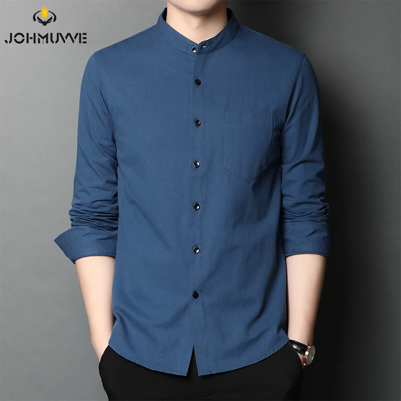 Fast Shipping New Men's Solid Color Long Sleeve Hunting Style Shirts Casual Long Sleeve Tops