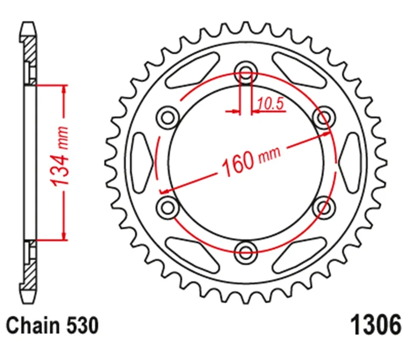 530 Motorcycle Rear Sprocket For Honda CBR1000 04-16 RC51 00-06 VTR1000 CBR900 00-03 CBR929 00-01 CBR954 02-03