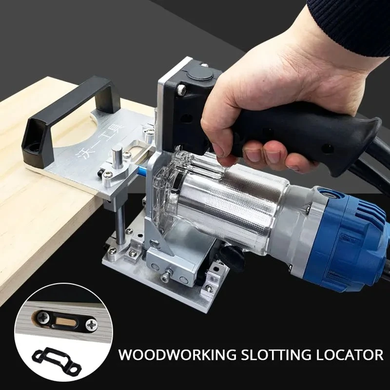 Woodworking Slotting Locator Compact Router Trimming Machine 2 in 1 Invisible Fastener Punch Bracket for Wardrobe Cupboard Pane