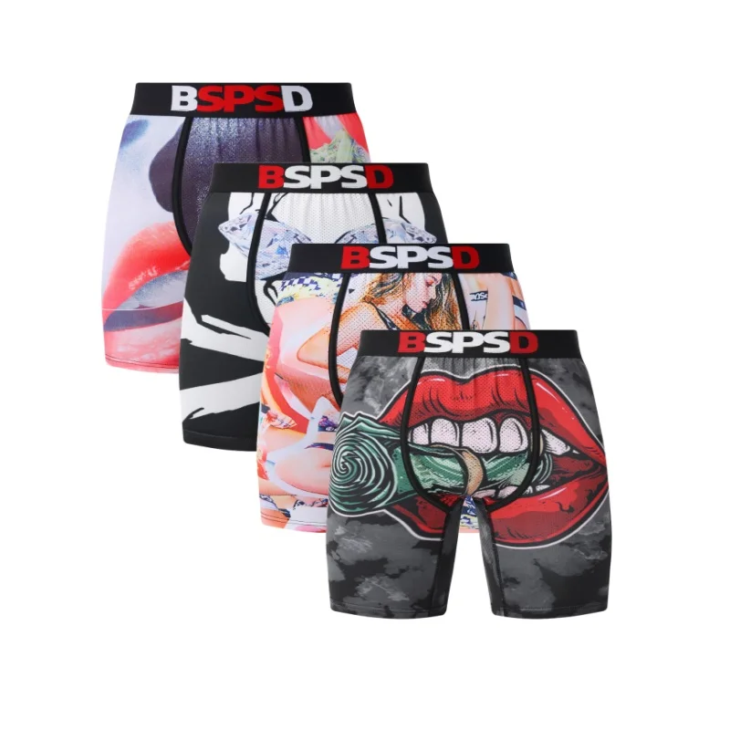 

4 шт., мужские трусы-боксеры, сексуальное мужское нижнее белье, дышащие мужские трусы-боксеры с принтом, мужские трусы-боксеры больших размеров, трусы-боксеры