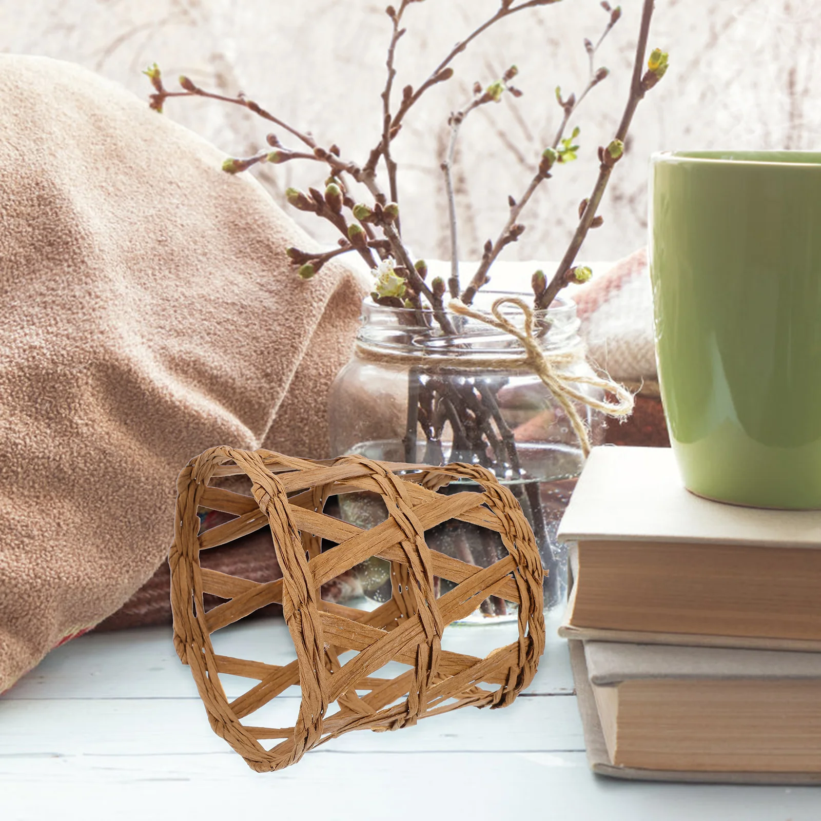 

Wicker Cup Sleeve Straw Sleeves Creative Protectors Woven Basket Mug Decorative Cover