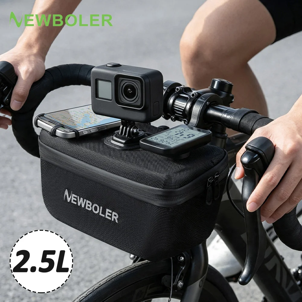 NEWBOLER Multifunctional 4IN1 Bike Front Bag Waterproof Cycling Head Bag EVA Hard Shell Bike Handlebar Bag Cycling Accessories