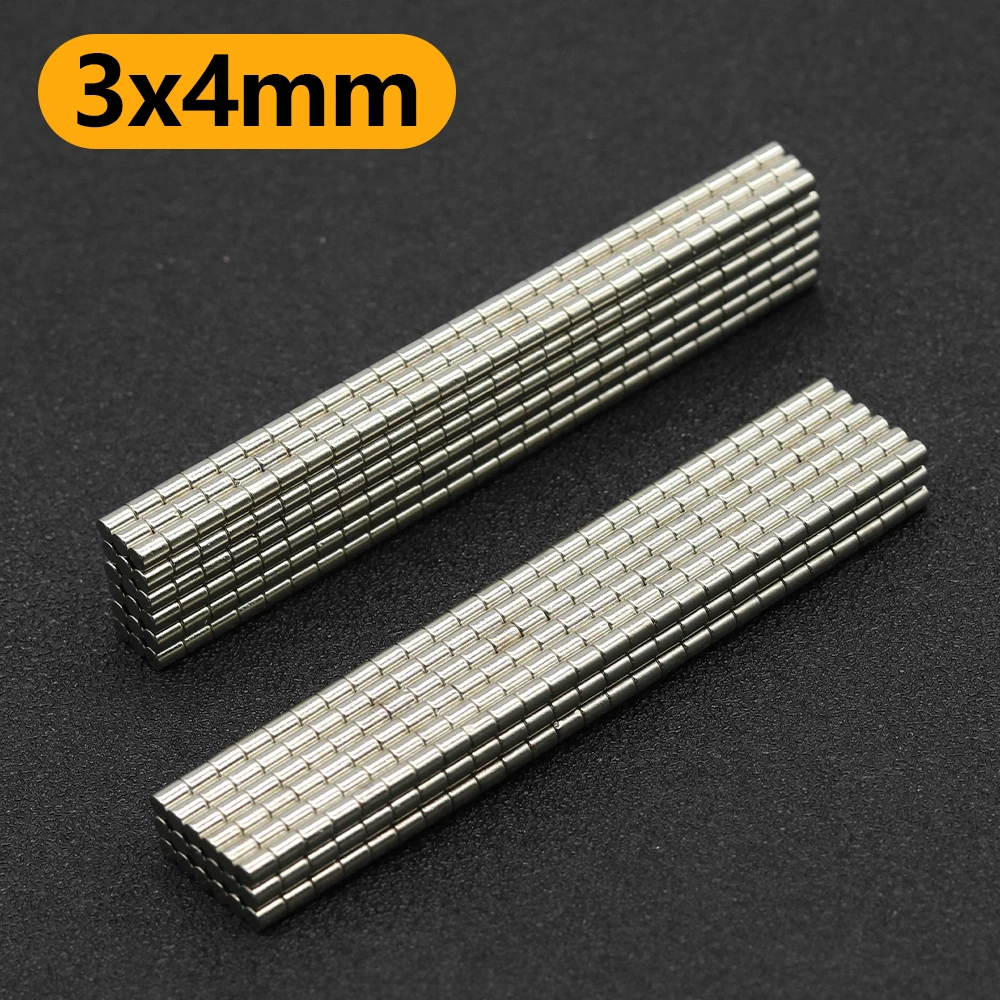 10~2000Pcs 3mm x 4mm N35 NdFeB Round Magnet Super Powerful Neodymium Magnets Strong Permanent Magnetic imanes Disc 3x4