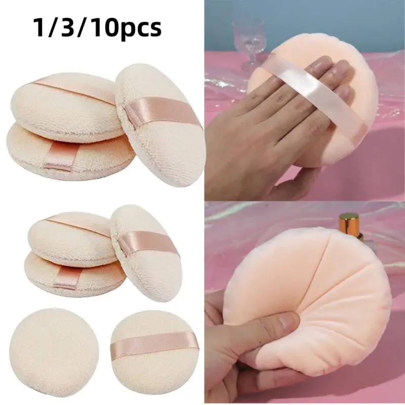 Profissional Forma Redonda Puff Cosméticos Portáteis, Pó Facial, Fundação Esponja, Maquiagem Ferramenta, 1 Pc, 3 Pcs, 10Pcs