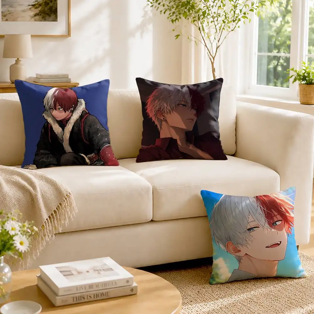 S-Shoto Todoroki My Hero-A Custom Double Sided Print Square Pillow Cushion Cover