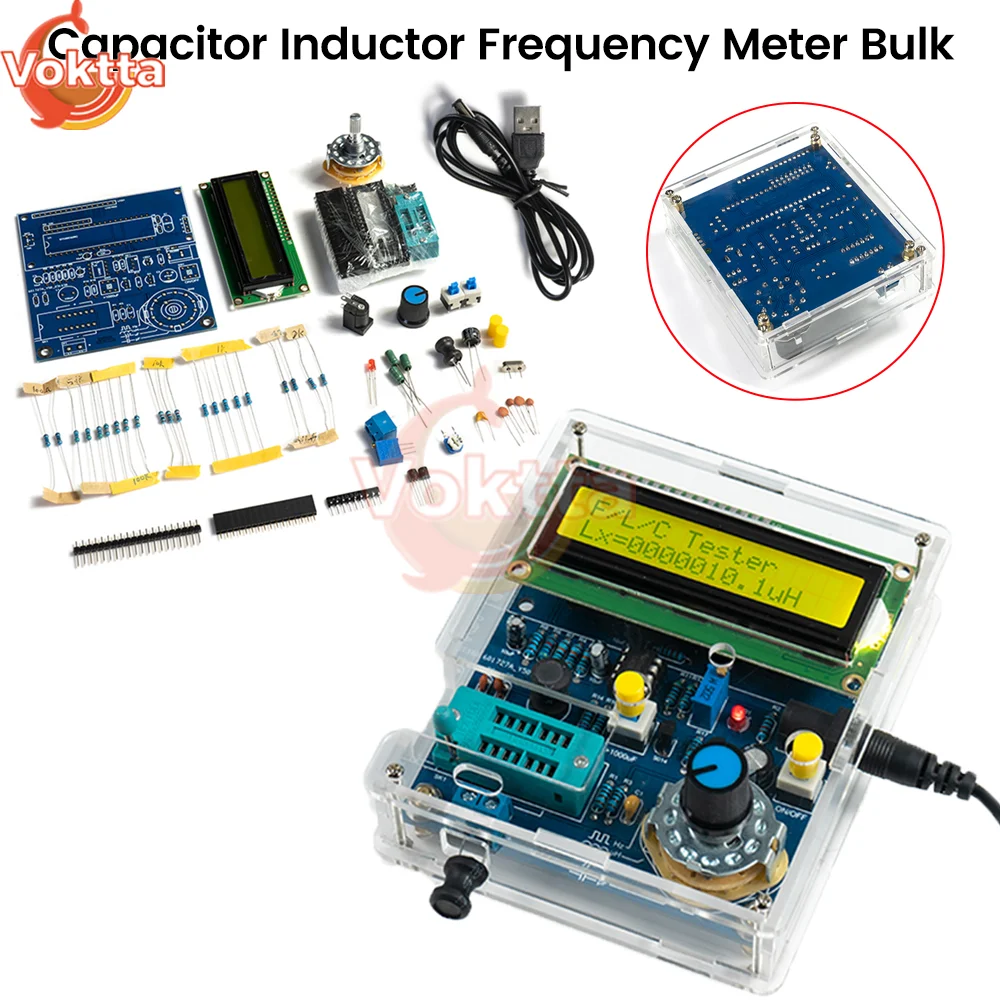 High Precision Lcd Frequency Meter Indutância Digital e Capacitância Medição Instrumento Cabo de Dados Usb Kit Faça Você Mesmo dc 5v Medidor de Indutância Digital