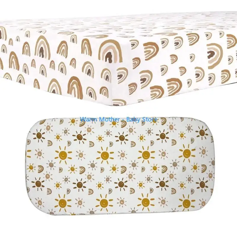 Lenzuolo per culla per neonato per materasso rettangolare ovale a clessidra, lenzuolo con angoli in cotone traspirante 57QE