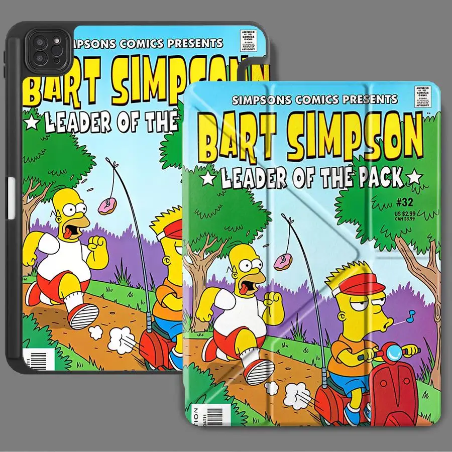Funda para Tablet Simpsons Leader Bart para iPad Pro 11, 10, 9, 8, 7, 12.9 pulgadas, Air 4, 5, M3, M2, M4, 11 pulgadas, Mini 6, 7, Pro 2025
